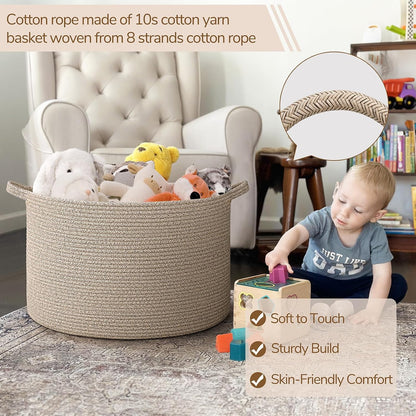 XXXLarge Woven Rope Blanket Basket Living Room Pink, 90L