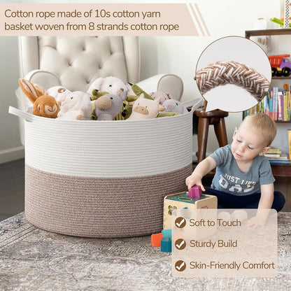 XXXLarge Woven Rope Blanket Basket Living Room Pink, 90L