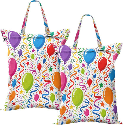 Birthday Party Waterproof Travel Laundry Bag Easy Care 2 Pcs