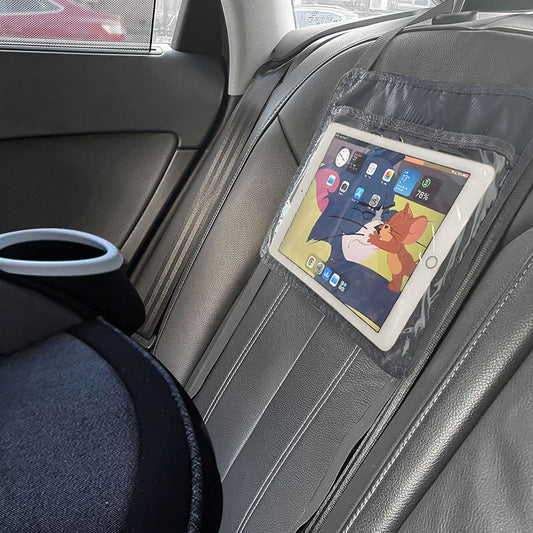 Car iPad Kindle Tablet Holder for Rear and Forward Facing Mirror, Car Mount Hanger Case for Vehicle Backseat Headrest Up to 10.5', Lightweight Washable and Portable (Grey)