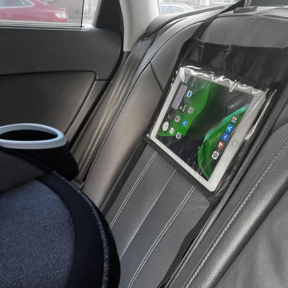 Car iPad Kindle Tablet Holder for Rear and Forward Facing Mirror, Car Mount Hanger Case for Vehicle Backseat Headrest Up to 10.5', Lightweight Washable and Portable (Grey)
