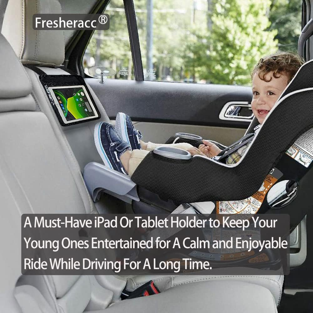 Car iPad Kindle Tablet Holder for Rear and Forward Facing Mirror, Car Mount Hanger Case for Vehicle Backseat Headrest Up to 10.5', Lightweight Washable and Portable (Grey)