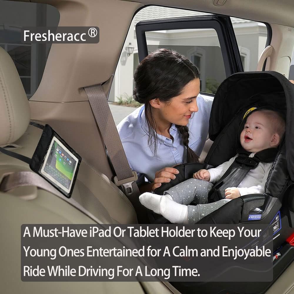 Car iPad Kindle Tablet Holder for Rear and Forward Facing Mirror, Car Mount Hanger Case for Vehicle Backseat Headrest Up to 10.5', Lightweight Washable and Portable (Grey)