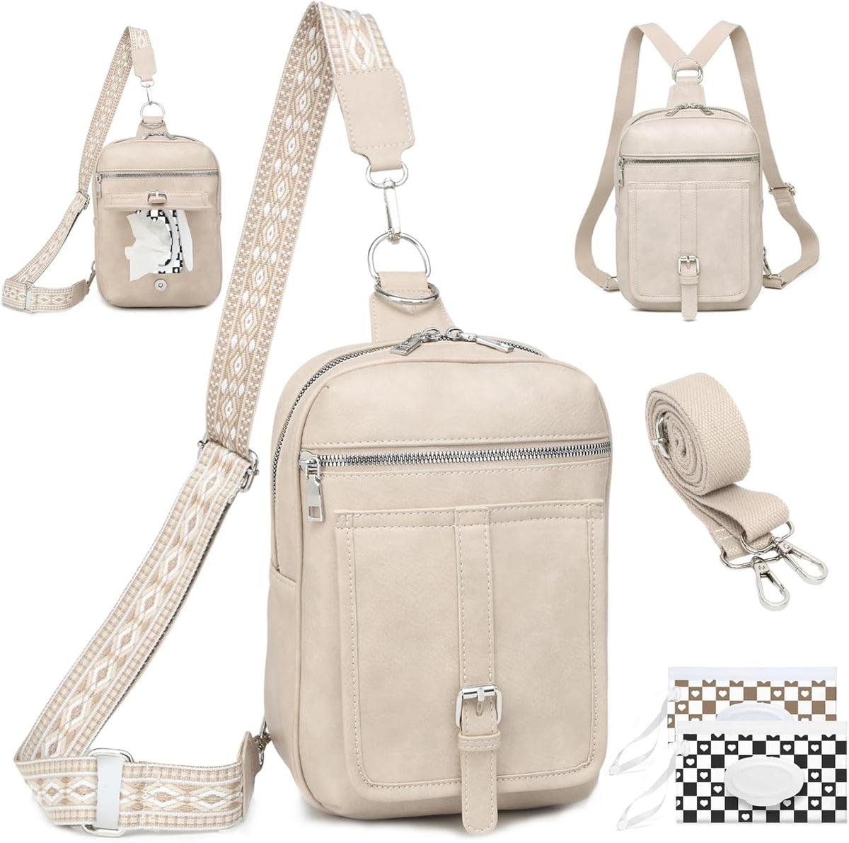 Mini Diaper Bag Crossbody Small Diaper Bag Purse with Wipes Pocket
