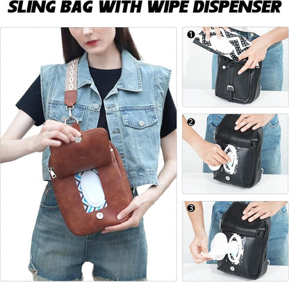 Mini Diaper Bag Crossbody Small Diaper Bag Purse with Wipes Pocket