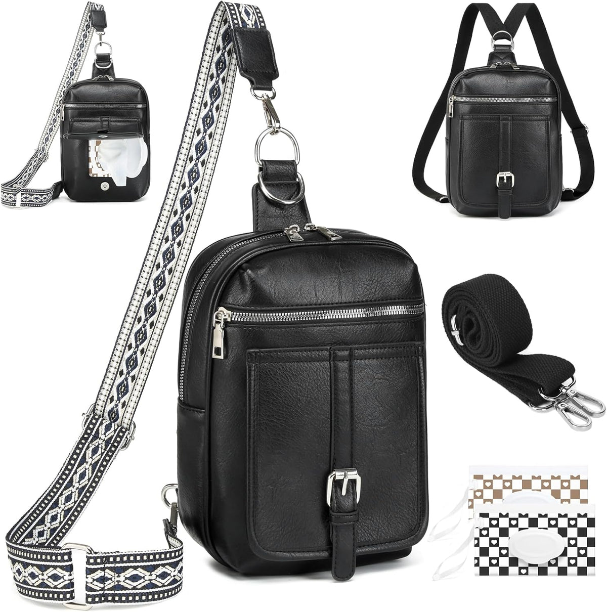 Mini Diaper Bag Crossbody Small Diaper Bag Purse with Wipes Pocket