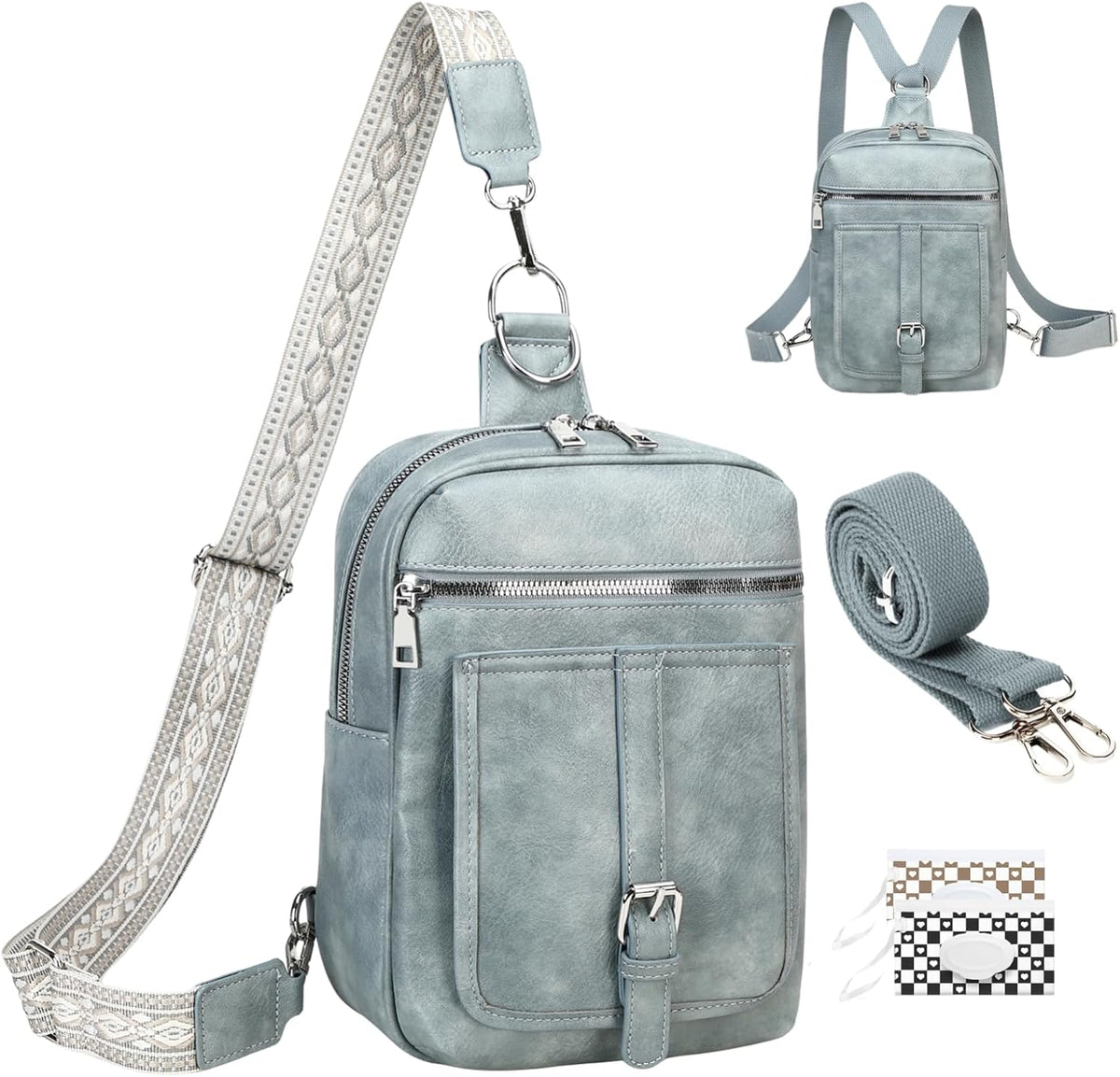 Mini Diaper Bag Crossbody Small Diaper Bag Purse with Wipes Pocket