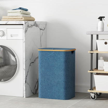 105L Large Laundry Basket with Lid, Removable Bags, Gray