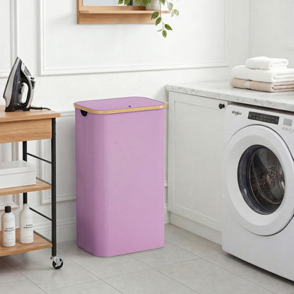 105L Large Laundry Basket with Lid, Removable Bags, Gray