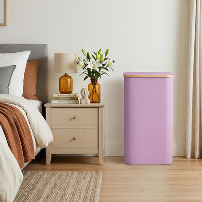 105L Large Laundry Basket with Lid, Removable Bags, Gray