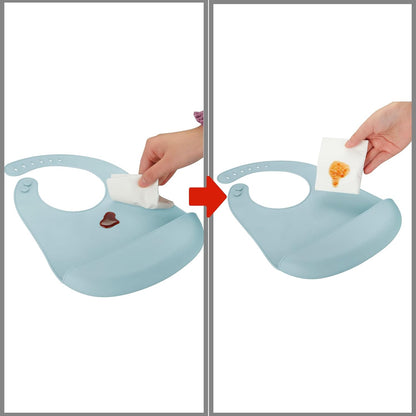 Silicone Baby Bibs, 4 Pack Waterproof Feeding Bibs with Pocket