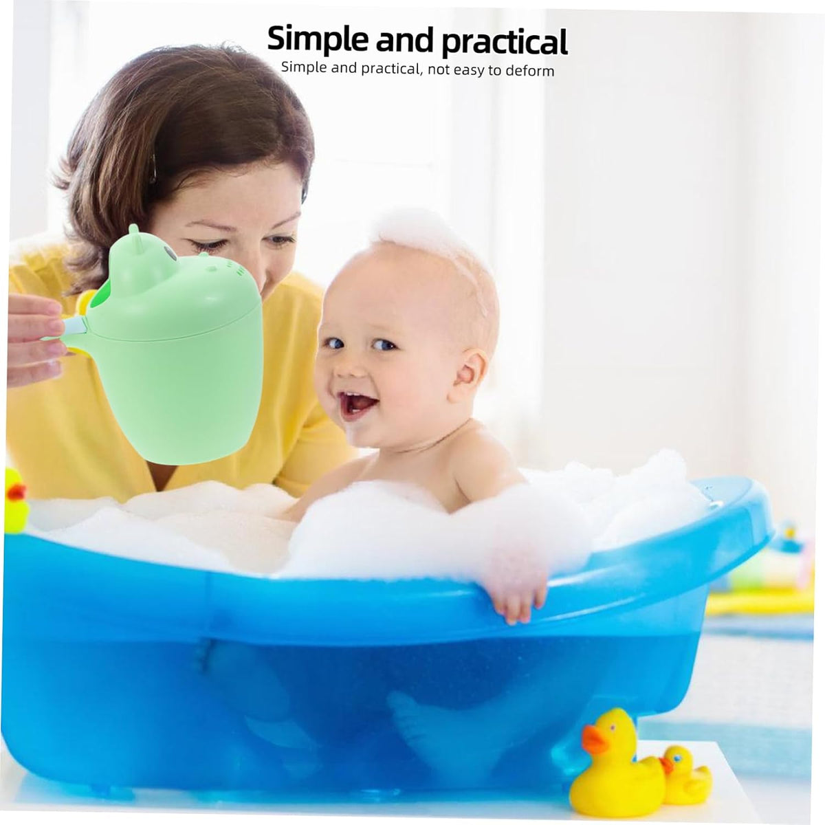 Baby Bath Rinse Cup 10oz Shower Rinser for Infants Food-Grade Plastic Easy Pour Design for Bathing and Shampooing Babies