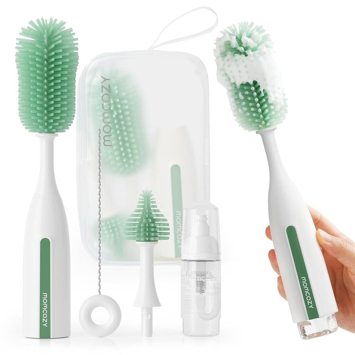 Bottle Brush Kit Pro, Innovative Push-Press Deep Cleaning Baby Set