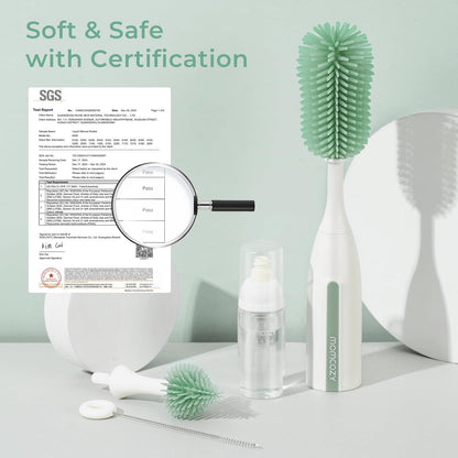 Bottle Brush Kit Pro, Innovative Push-Press Deep Cleaning Baby Set