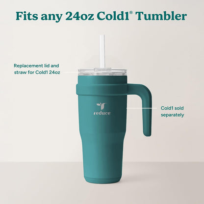 brand Cold1 Tumblers or Mugs 20-24oz mouth Replacement Lid (3.5 inch diameter) and Straw (10.6 inch) set, Clear, BPA Free, Dishwasher safe, Durable, Reusable, Spill Proof Lid, Medium