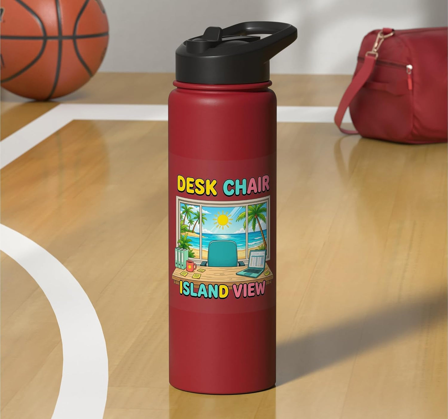 Focused Workspace Coastal Horizon Stainless Steel Insulated Water Bottle