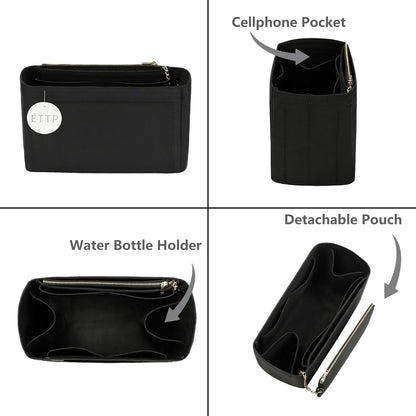 Purse Organizer Insert For Handbags, Tote Bag Organizer Insert, Handbag Organizer For Tote & Handbags, Compatible with Neverful Speedy and More (Slender Large,Red)