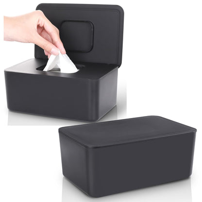 Baby Wipes Dispenser, Baby Wipe Holder for Fresh Wipes, Non-Slip Baby Wipes Container, Refillable Wipes Box with Sealing Design Lid (White)