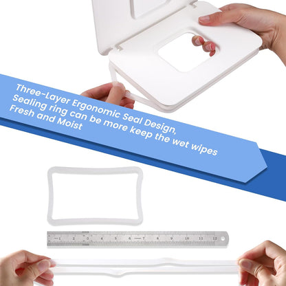 Baby Wipes Dispenser, Baby Wipe Holder for Fresh Wipes, Non-Slip Baby Wipes Container, Refillable Wipes Box with Sealing Design Lid (White)