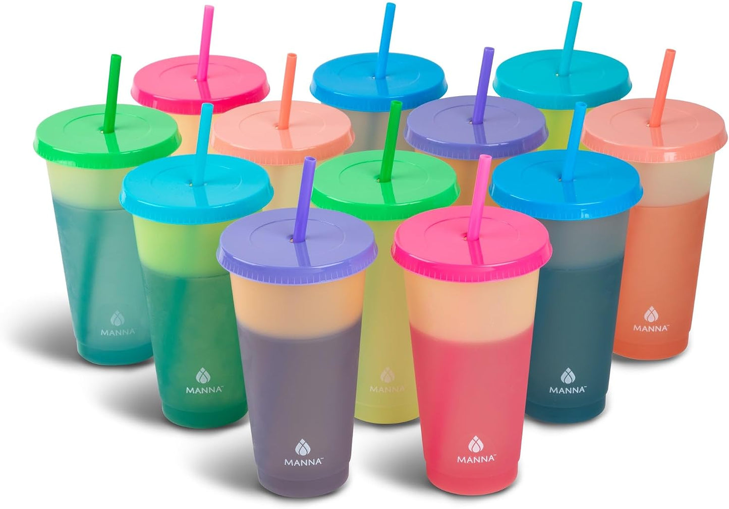 24oz Color Changing Reusable Cup Set - 6-Cups - Motivation