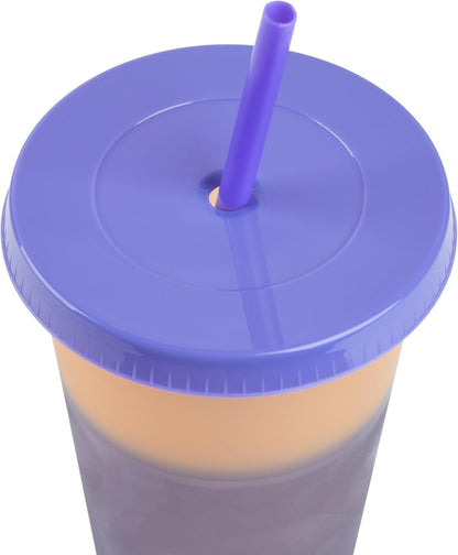 24oz Color Changing Reusable Cup Set - 6-Cups - Motivation