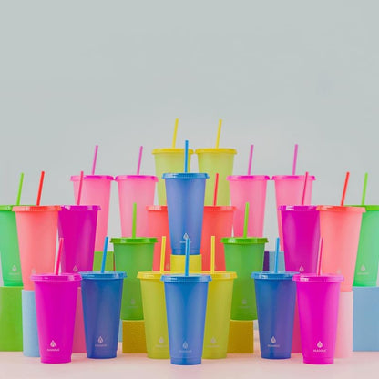 24oz Color Changing Reusable Cup Set - 6-Cups - Motivation