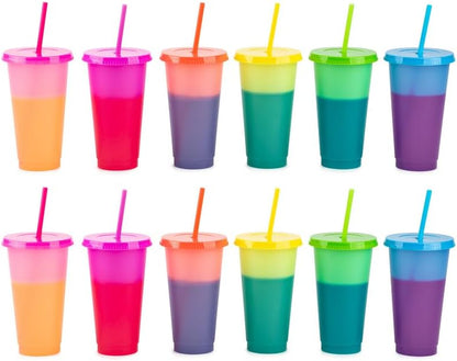 24oz Color Changing Reusable Cup Set - 6-Cups - Motivation