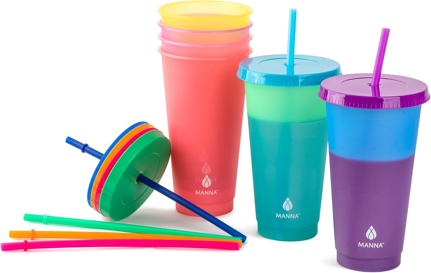 24oz Color Changing Reusable Cup Set - 6-Cups - Motivation