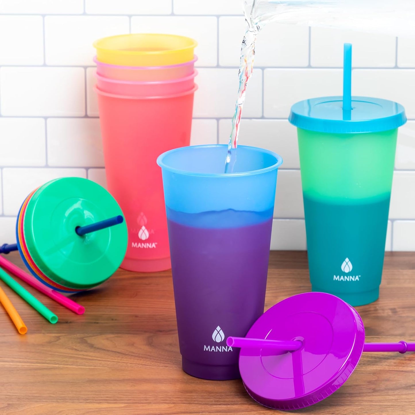 24oz Color Changing Reusable Cup Set - 6-Cups - Motivation