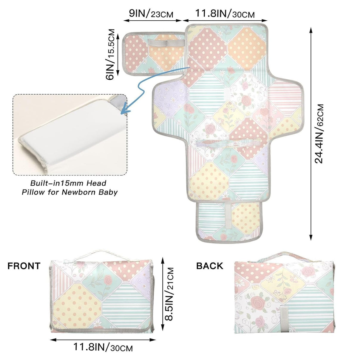 Colorful Portable Diaper Changing Pad Waterproof Changing Pads