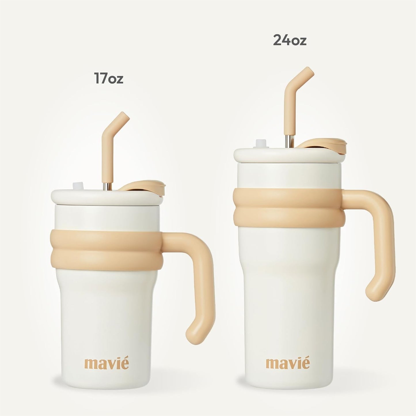 12oz Tumbler With Compartment for Ice, Double Insulated Stainless Steel Water Bottle With Twist Cap & Sip Lid, Travel Size for Purse & Reusable, Cup Holder Friendly Travel Coffee Mug (Cream)