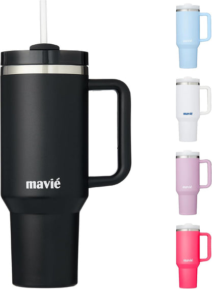 12oz Tumbler With Compartment for Ice, Double Insulated Stainless Steel Water Bottle With Twist Cap & Sip Lid, Travel Size for Purse & Reusable, Cup Holder Friendly Travel Coffee Mug (Cream)