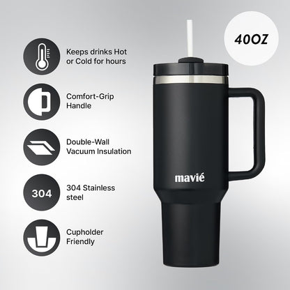 12oz Tumbler With Compartment for Ice, Double Insulated Stainless Steel Water Bottle With Twist Cap & Sip Lid, Travel Size for Purse & Reusable, Cup Holder Friendly Travel Coffee Mug (Cream)
