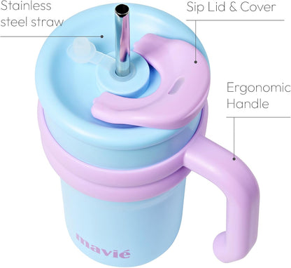 12oz Tumbler With Compartment for Ice, Double Insulated Stainless Steel Water Bottle With Twist Cap & Sip Lid, Travel Size for Purse & Reusable, Cup Holder Friendly Travel Coffee Mug (Cream)