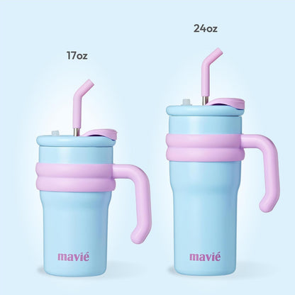 12oz Tumbler With Compartment for Ice, Double Insulated Stainless Steel Water Bottle With Twist Cap & Sip Lid, Travel Size for Purse & Reusable, Cup Holder Friendly Travel Coffee Mug (Cream)