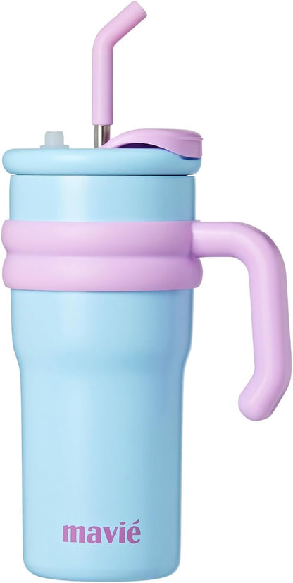 12oz Tumbler With Compartment for Ice, Double Insulated Stainless Steel Water Bottle With Twist Cap & Sip Lid, Travel Size for Purse & Reusable, Cup Holder Friendly Travel Coffee Mug (Cream)