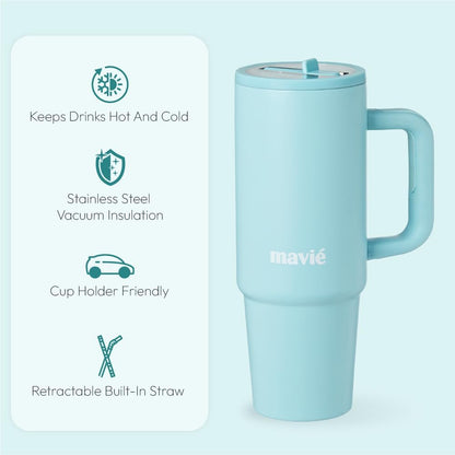 12oz Tumbler With Compartment for Ice, Double Insulated Stainless Steel Water Bottle With Twist Cap & Sip Lid, Travel Size for Purse & Reusable, Cup Holder Friendly Travel Coffee Mug (Cream)