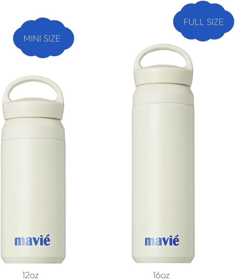 12oz Tumbler With Compartment for Ice, Double Insulated Stainless Steel Water Bottle With Twist Cap & Sip Lid, Travel Size for Purse & Reusable, Cup Holder Friendly Travel Coffee Mug (Cream)