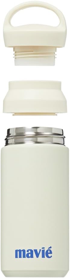 12oz Tumbler With Compartment for Ice, Double Insulated Stainless Steel Water Bottle With Twist Cap & Sip Lid, Travel Size for Purse & Reusable, Cup Holder Friendly Travel Coffee Mug (Cream)