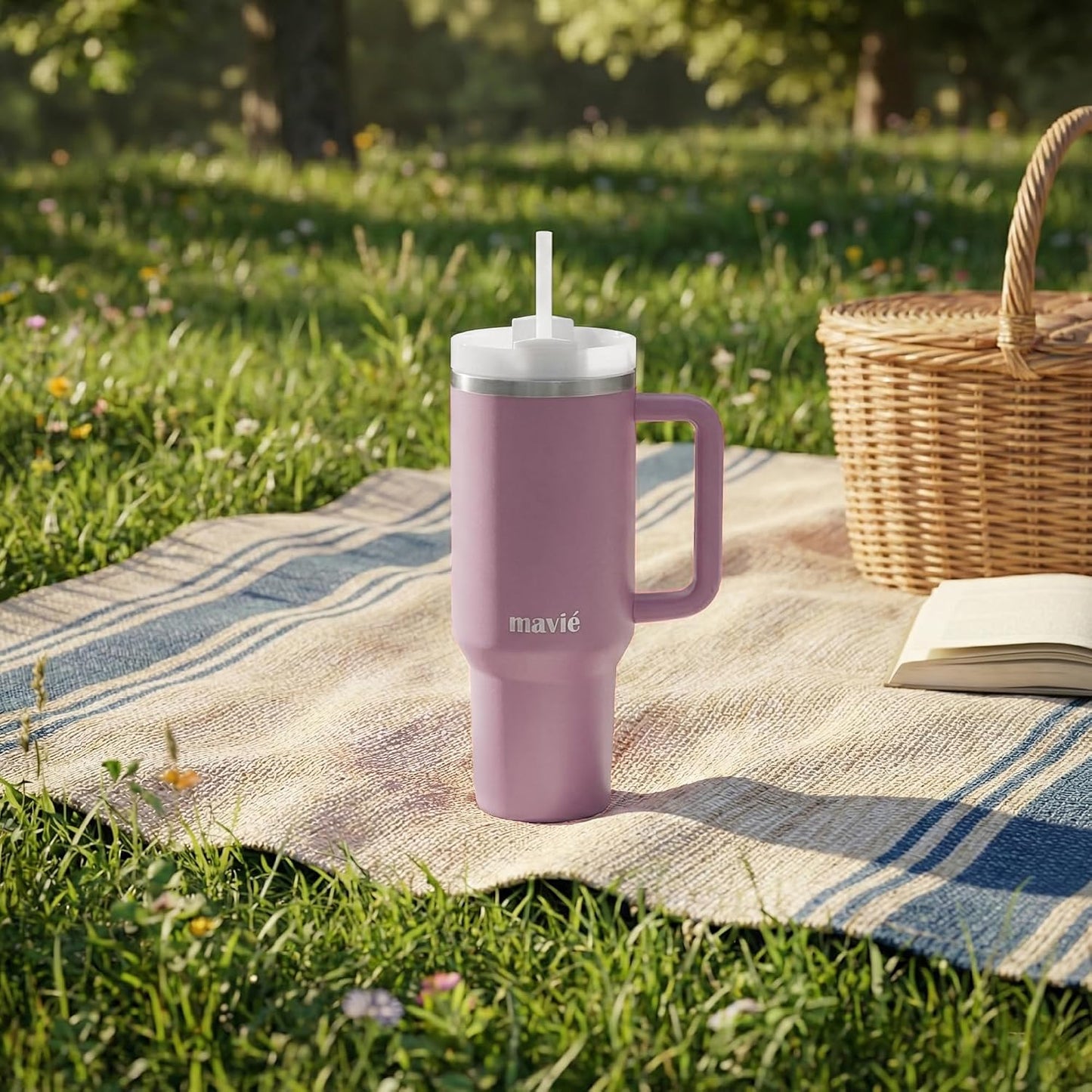 12oz Tumbler With Compartment for Ice, Double Insulated Stainless Steel Water Bottle With Twist Cap & Sip Lid, Travel Size for Purse & Reusable, Cup Holder Friendly Travel Coffee Mug (Cream)