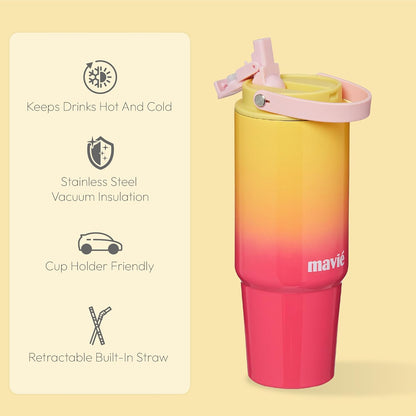 12oz Tumbler With Compartment for Ice, Double Insulated Stainless Steel Water Bottle With Twist Cap & Sip Lid, Travel Size for Purse & Reusable, Cup Holder Friendly Travel Coffee Mug (Cream)