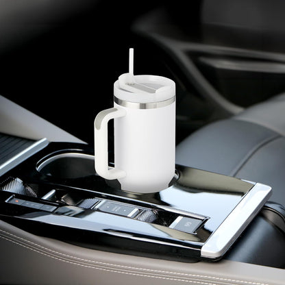 12oz Tumbler With Compartment for Ice, Double Insulated Stainless Steel Water Bottle With Twist Cap & Sip Lid, Travel Size for Purse & Reusable, Cup Holder Friendly Travel Coffee Mug (Cream)