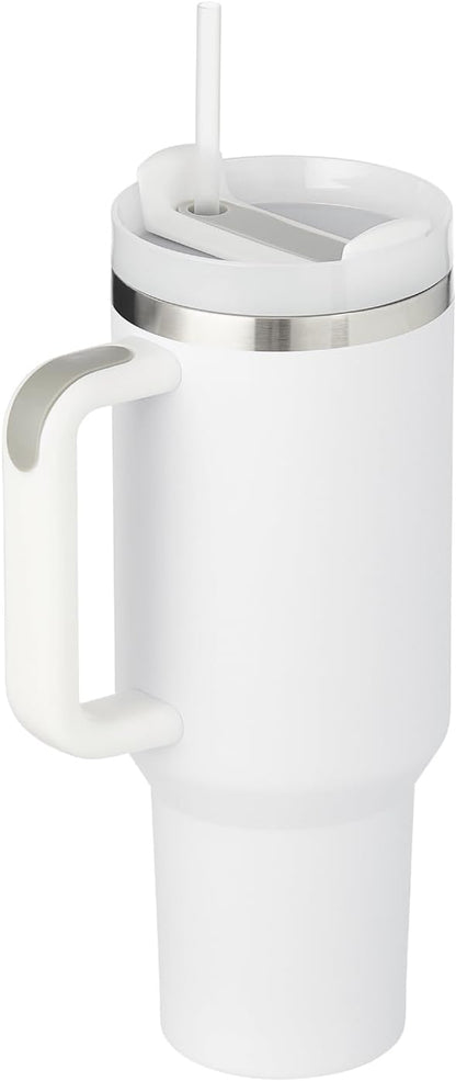 12oz Tumbler With Compartment for Ice, Double Insulated Stainless Steel Water Bottle With Twist Cap & Sip Lid, Travel Size for Purse & Reusable, Cup Holder Friendly Travel Coffee Mug (Cream)