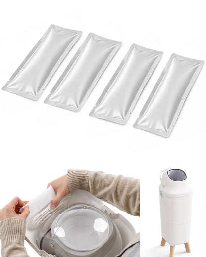4-Pack Replacement Deodorizer Packs Compatible with Momcozy Diaper Pail, Diaper Pail Deodorizer Refills, Easy Replacement Packs for Nursery Use