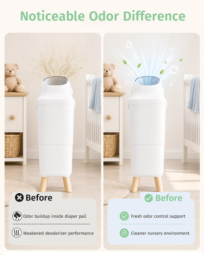 4-Pack Replacement Deodorizer Packs Compatible with Momcozy Diaper Pail, Diaper Pail Deodorizer Refills, Easy Replacement Packs for Nursery Use