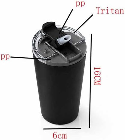 14oz Double Wall Stainless Steel Vacuum Insulated Travel Tumbler with Lid | Food-grade 304 steel, heat & cold retention, leakproof lid, portable for car office camping, reusable daily cup