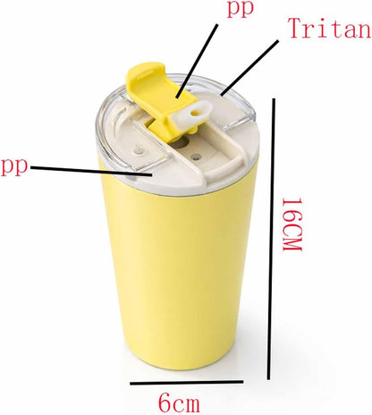 14oz Double Wall Stainless Steel Vacuum Insulated Travel Tumbler with Lid | Food-grade 304 steel, heat & cold retention, leakproof lid, portable for car office camping, reusable daily cup