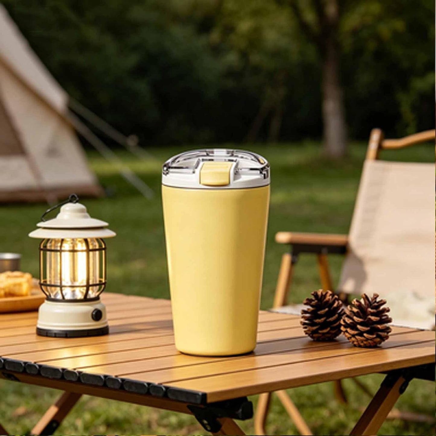 14oz Double Wall Stainless Steel Vacuum Insulated Travel Tumbler with Lid | Food-grade 304 steel, heat & cold retention, leakproof lid, portable for car office camping, reusable daily cup