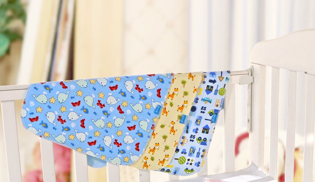 4pcs Pack Baby Infant Waterproof Cotton Changing Pads 18"x12" Washable Resuable Diapers Liners Mats (4pcs Pack-18"x12")