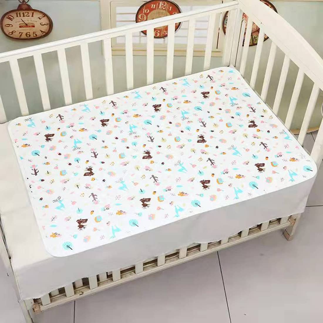 4pcs Pack Baby Infant Waterproof Cotton Changing Pads 18"x12" Washable Resuable Diapers Liners Mats (4pcs Pack-18"x12")